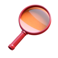 magnifying glass in 3D style trending color palette with png