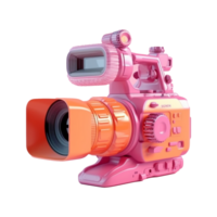 digital camera in 3D style trending color palette with png