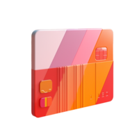 credit card in 3D style trending color palette with png