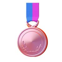 medal in 3D style trending color palette with png