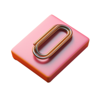 paper clip in 3D style trending color palette with png