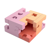 scie sauteuse puzzle dans 3d style tendance Couleur palette avec génératif ai png