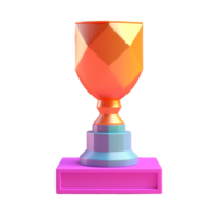 trofee in 3d stijl trending kleur palet met generatief ai png