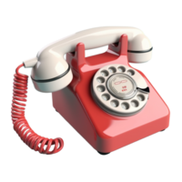 vintage telephone in 3D style trending color palette with png