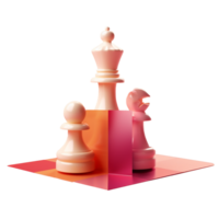 chess in 3D style trending color palette with png