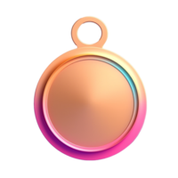 Medaille im 3d Stil Trend Farbe Palette mit generativ ai png