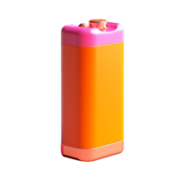 small battery in 3D style trending color palette with png