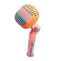 microfone dentro 3d estilo tendendo cor paleta com generativo ai png
