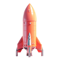 rocket in 3D style trending color palette with png