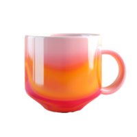 quente café caneca dentro 3d estilo tendendo cor paleta com generativo ai png