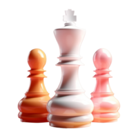 chess in 3D style trending color palette with png