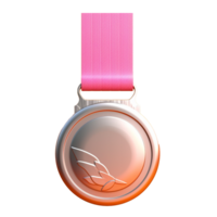 medal in 3D style trending color palette with png