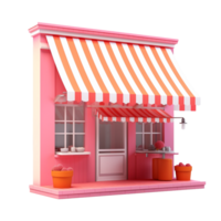 tienda frente en 3d estilo tendencias color paleta con generativo ai png