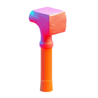 hammer in 3D style trending color palette with png