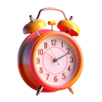 alarm clock in 3D style trending color palette with png