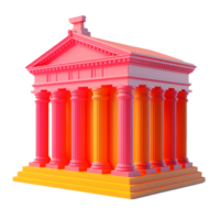 bank in 3D style trending color palette with png