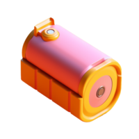 small battery in 3D style trending color palette with png