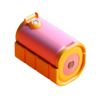 petit batterie dans 3d style tendance Couleur palette avec génératif ai png