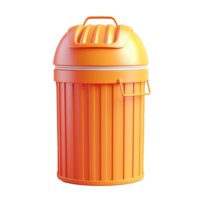 rubbish bin in 3D style trending color palette with png