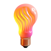 light bulb in 3D style trending color palette with png