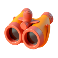 binoculars in 3D style trending color palette with png