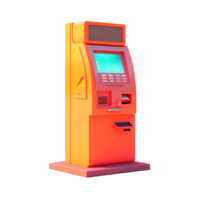 ATM cabina nel 3d stile trend colore tavolozza con generativo ai png