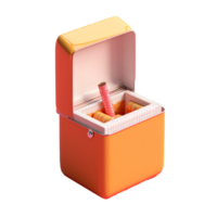 cigarette box in 3D style trending color palette with png