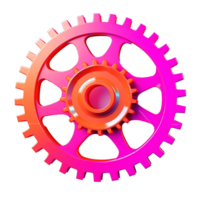 cog in 3D style trending color palette with png