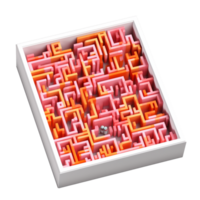 small maze in 3D style trending color palette with png