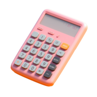 calculator in 3D style trending color palette with png