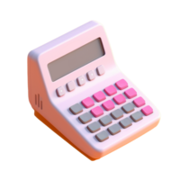 calculator in 3D style trending color palette with png