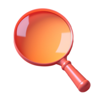 magnifying glass in 3D style trending color palette with png