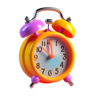 alarm clock in 3D style trending color palette with png