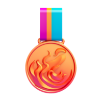 medal in 3D style trending color palette with png