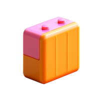 small battery in 3D style trending color palette with png