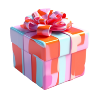 gift box in 3D style trending color palette with png