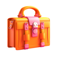 affaires sac dans 3d style tendance Couleur palette avec génératif ai png