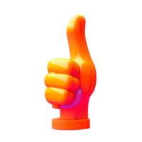 thumbs up in 3D style trending color palette with png