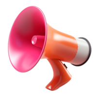 megaphone in 3D style trending color palette with png