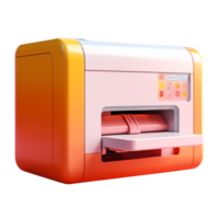 printer in 3D style trending color palette with png