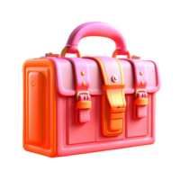 affaires sac dans 3d style tendance Couleur palette avec génératif ai png