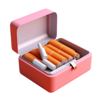 cigarette box in 3D style trending color palette with png