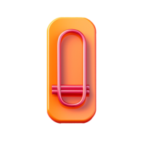 paper clip in 3D style trending color palette with png