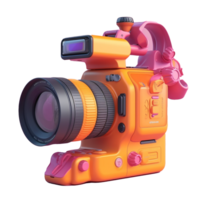 digital camera in 3D style trending color palette with png