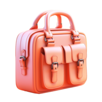 affaires sac dans 3d style tendance Couleur palette avec génératif ai png