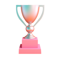 trophy in 3D style trending color palette with png