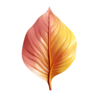 leaf in 3D style trending color palette with png