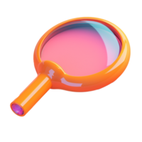 magnifying glass in 3D style trending color palette with png