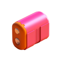 small battery in 3D style trending color palette with png