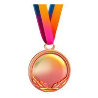 medal in 3D style trending color palette with png